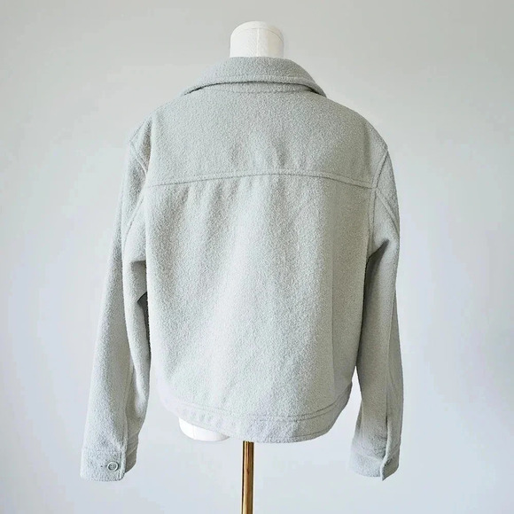 Joie Size XL cropped boxy shacket Sage green button up jacket - Picture 4 of 10